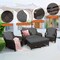 Costway 5PCS Patio Rattan Furniture Set Loveseat Sofa Ottoman W/Red\White Cushion